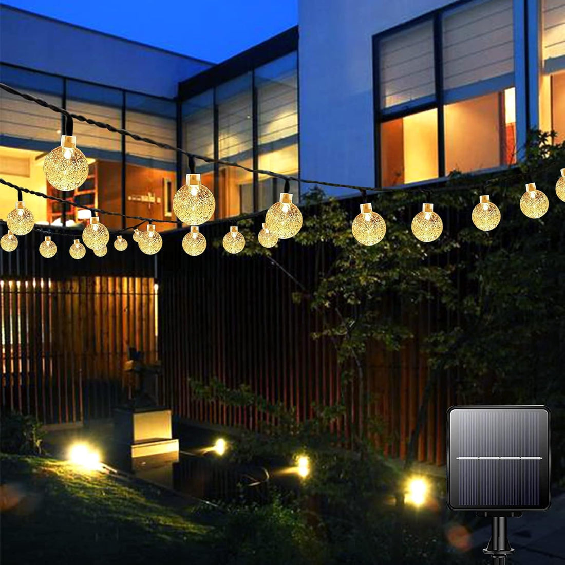 Solar Lights Outdoor Garden, 30LED 3M Solar Fairy Lights, 8 Modes Waterproof Solar Powered Globe Lights for Garden, Home, Yard, Party, Festival, Gazebo, Decoration(Warm White)