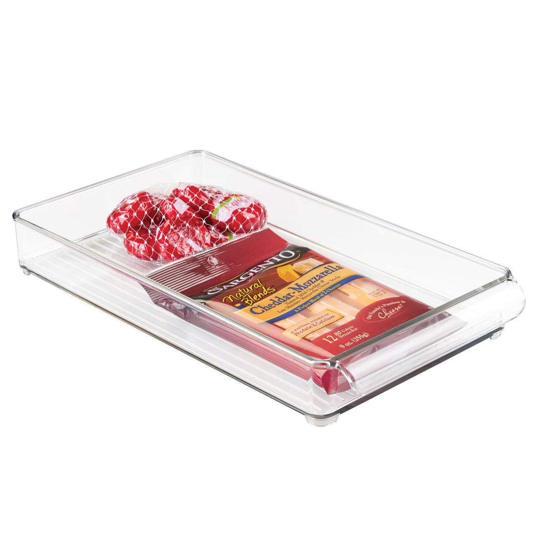 iDesign BPA-Free Plastic Pantry and Kitchen Storage, Freezer and Fridge Organizer Bin with Easy Grip Handles – 14.5" x 8" x 2”, Clear
