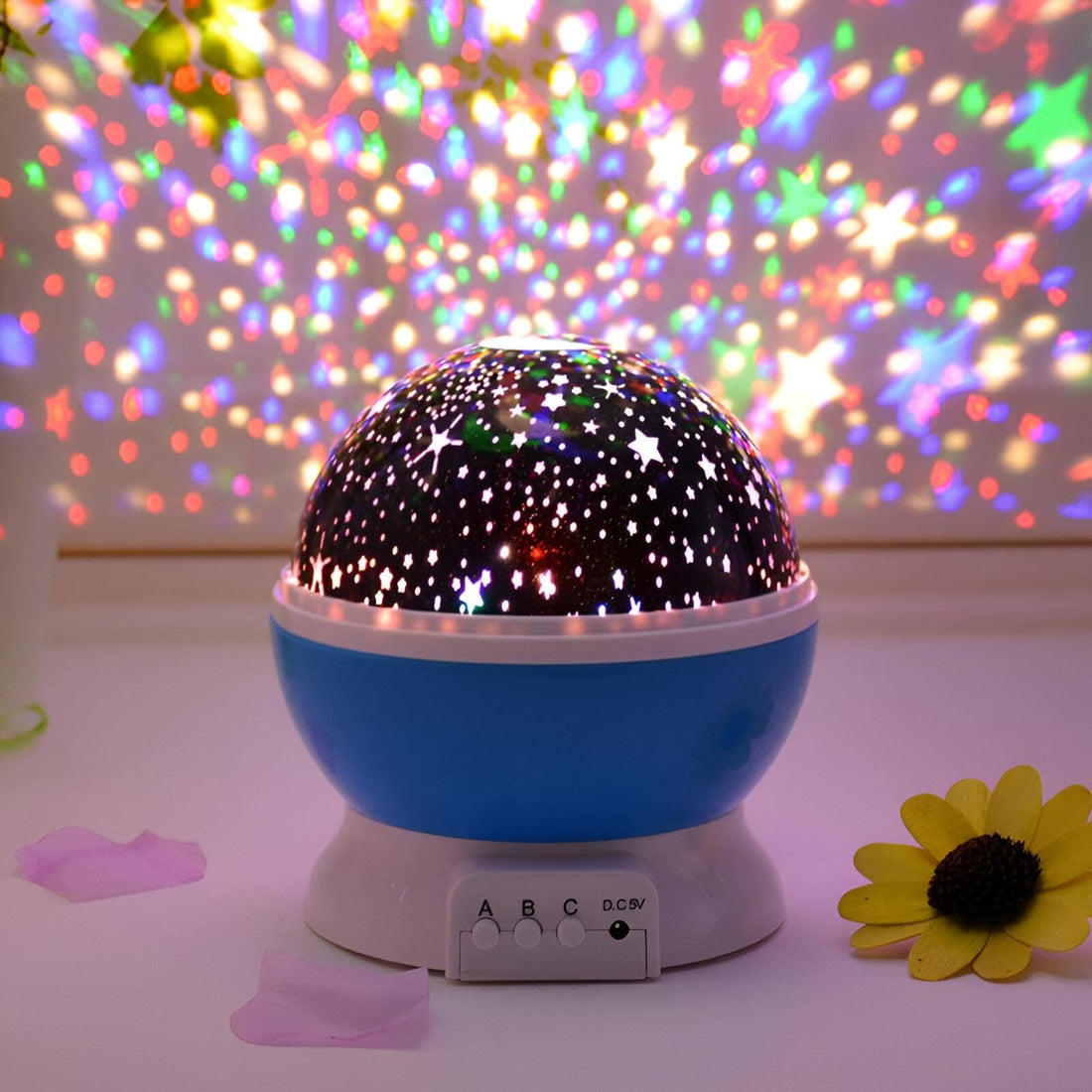 Kids' Night Light - Enhance Bedtime with a Colorful, Adjustable LED Star Projector Designed to Calm Children and Stimulate Imagination in Any Room (Azraq)