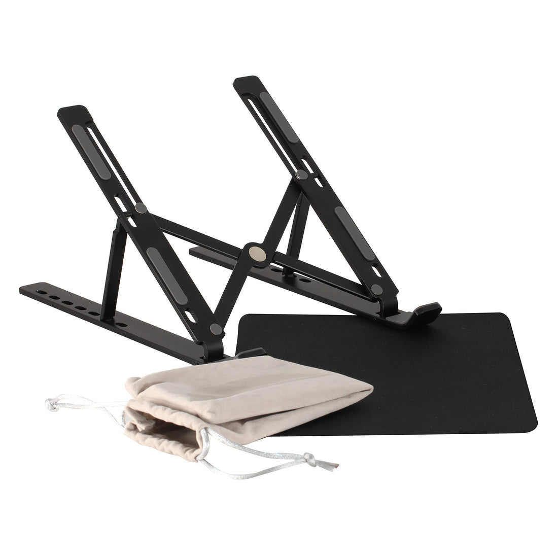 Multi-Angle Adjustable Foldable Anti-Slip Portable Ventilated Cooling Notebook Stand (Black)