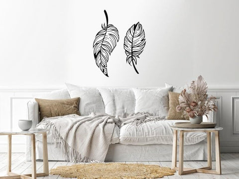 ostrich feathers Wood Wall art 80x100 Black