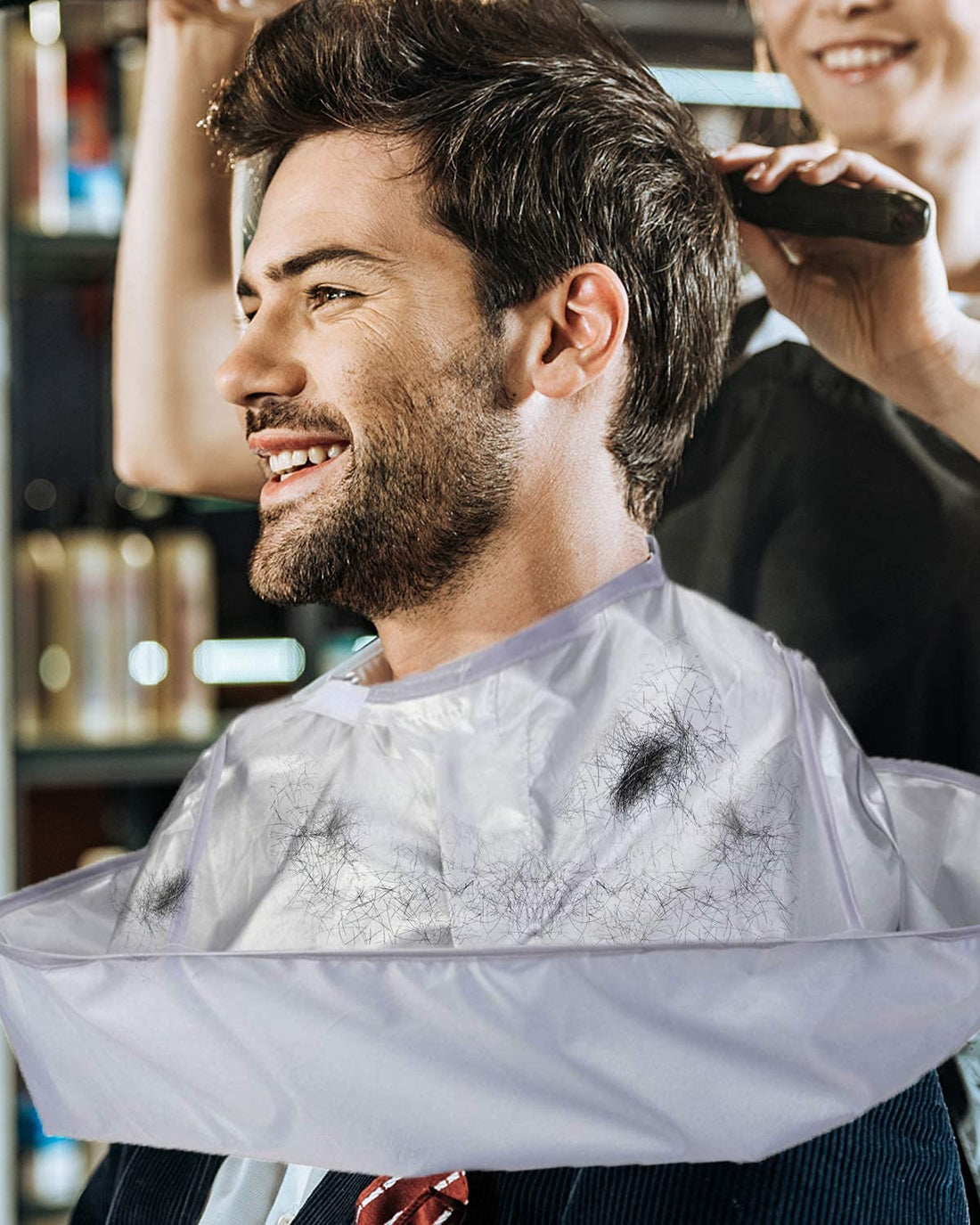 FEELING MALL Hair Cutting Cape, Foldable Hairdressing Barber Salon Umbrella Cape for Salon Barber and Home Stylists Use, Waterproof Haircut Accessories Keep Hair Off Clothes and Floor