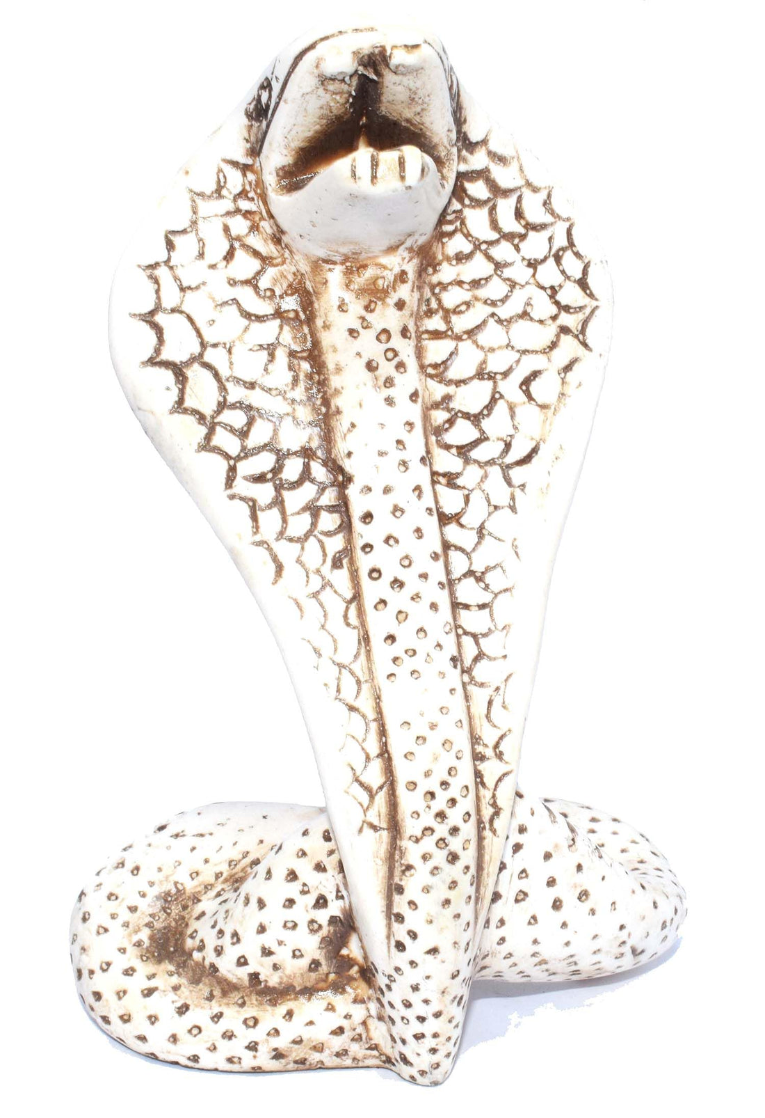 immatgar pharaonic Decorative Egyptian Cobra Snake Statue ancient Egyptian souvenirs gifts Handmade Home Decor collectibles Sculptures Pharaohs (shape1 - off white - 15.5 CM Height)