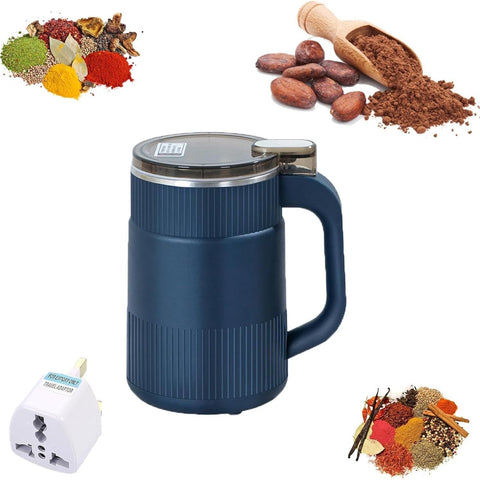 Spice Grinder - Electric Household Small Powder Grinding Machine for Fine Powder, Multifunction Smash Stainless Steel Device for Grains Condiments Coffee Blue Color Durable Kitchen Tool