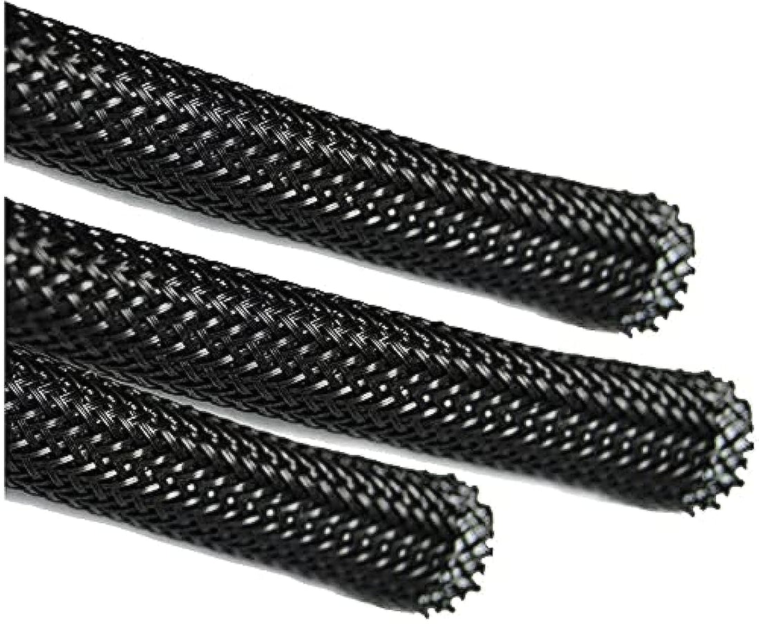 Expandable Braided Cable Sleeving - Black, 10mm