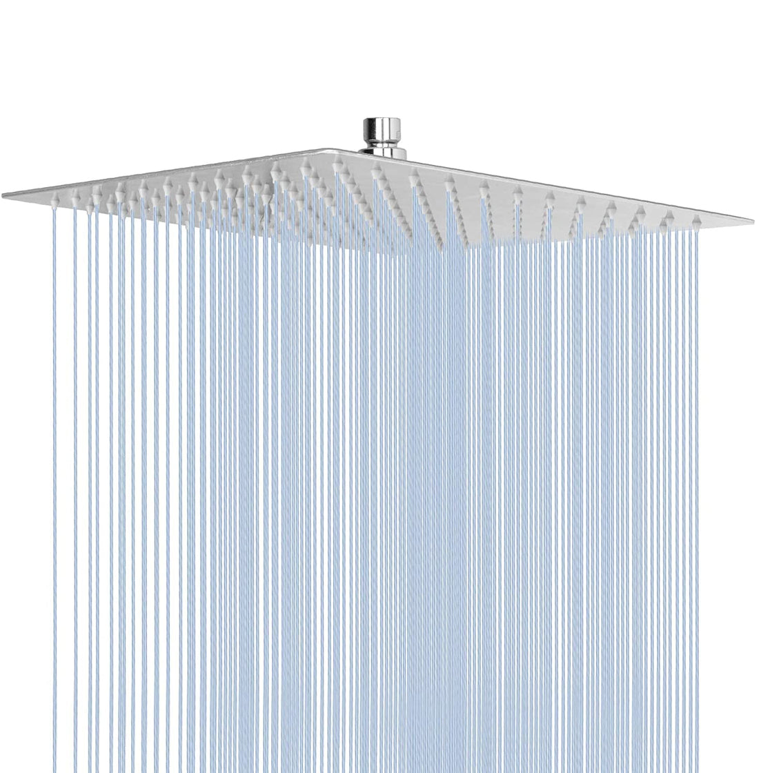 NearMoon Rain Stainless Steel Ultra Thin Waterfall Bath Shower Head Body Covering with Silicone Nozzle and Powerful Spray, 12in Square