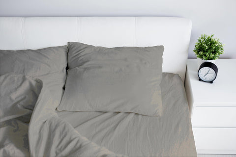 Ocra Hotel Collection Microfibre Flat Bed Sheet Set, 3 Pieces, Multiple Colours (Gray, Double 220x240, Flat bedsheet set)