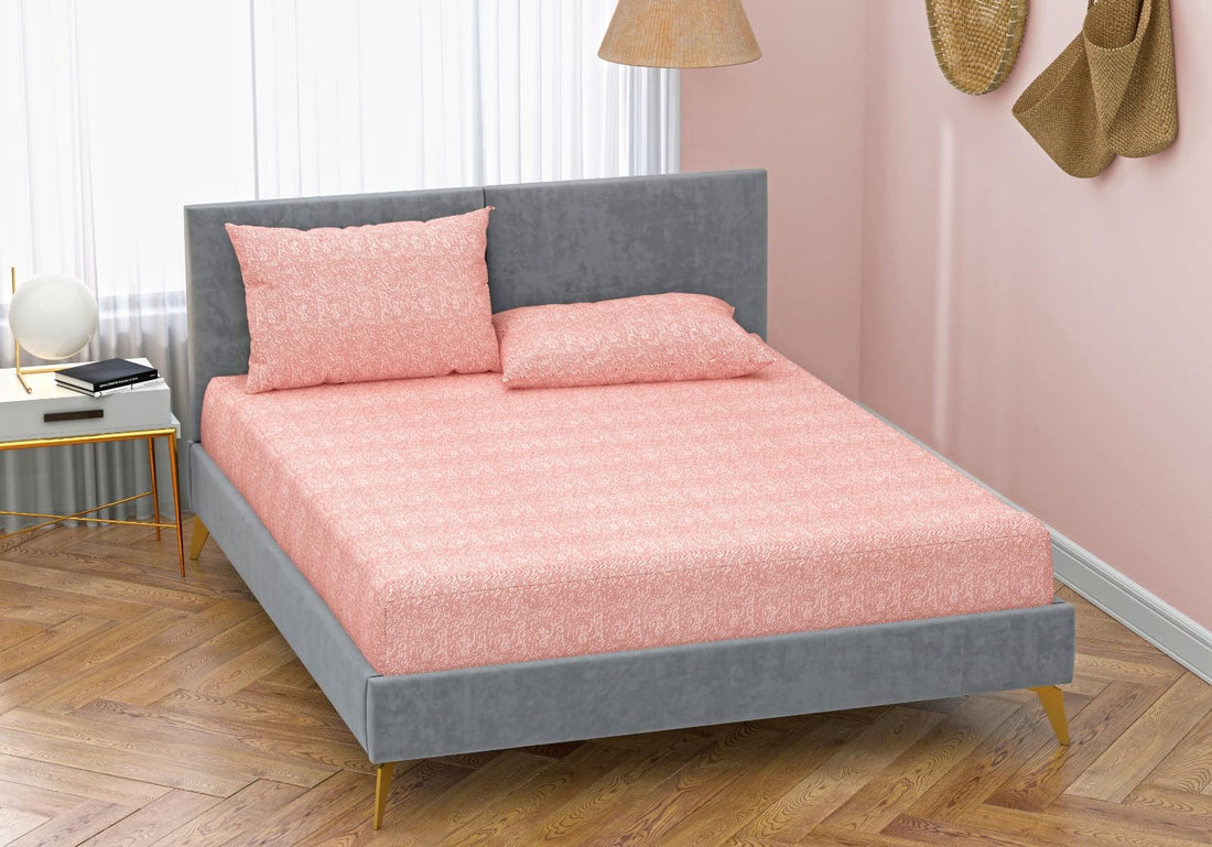 QBED Fitted Sheet Set for Hotels, Homes, Touristic Villages 3 Pieces (Cashmere Hashir, 180 * 200 * 30cm)