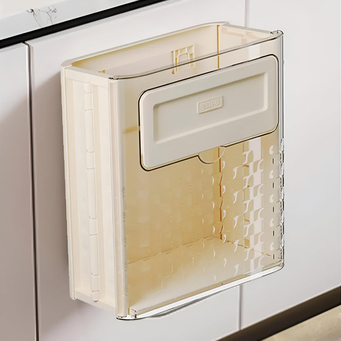 Trash Basket - Comfortable attached to wall or roll design for kitchen, office, and bathroom waste management (White)