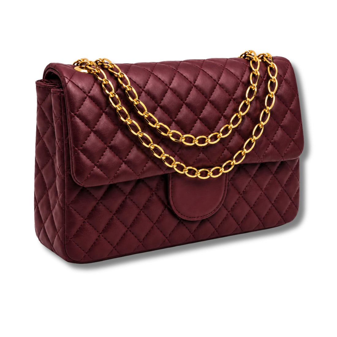 AYSLE 1690 Women’s Quilted PU Leather Shoulder Bag | Elegant Chain Crossbody Handbag | Gold Hardware | Magnetic Flap Closure | 16×26×10 CM