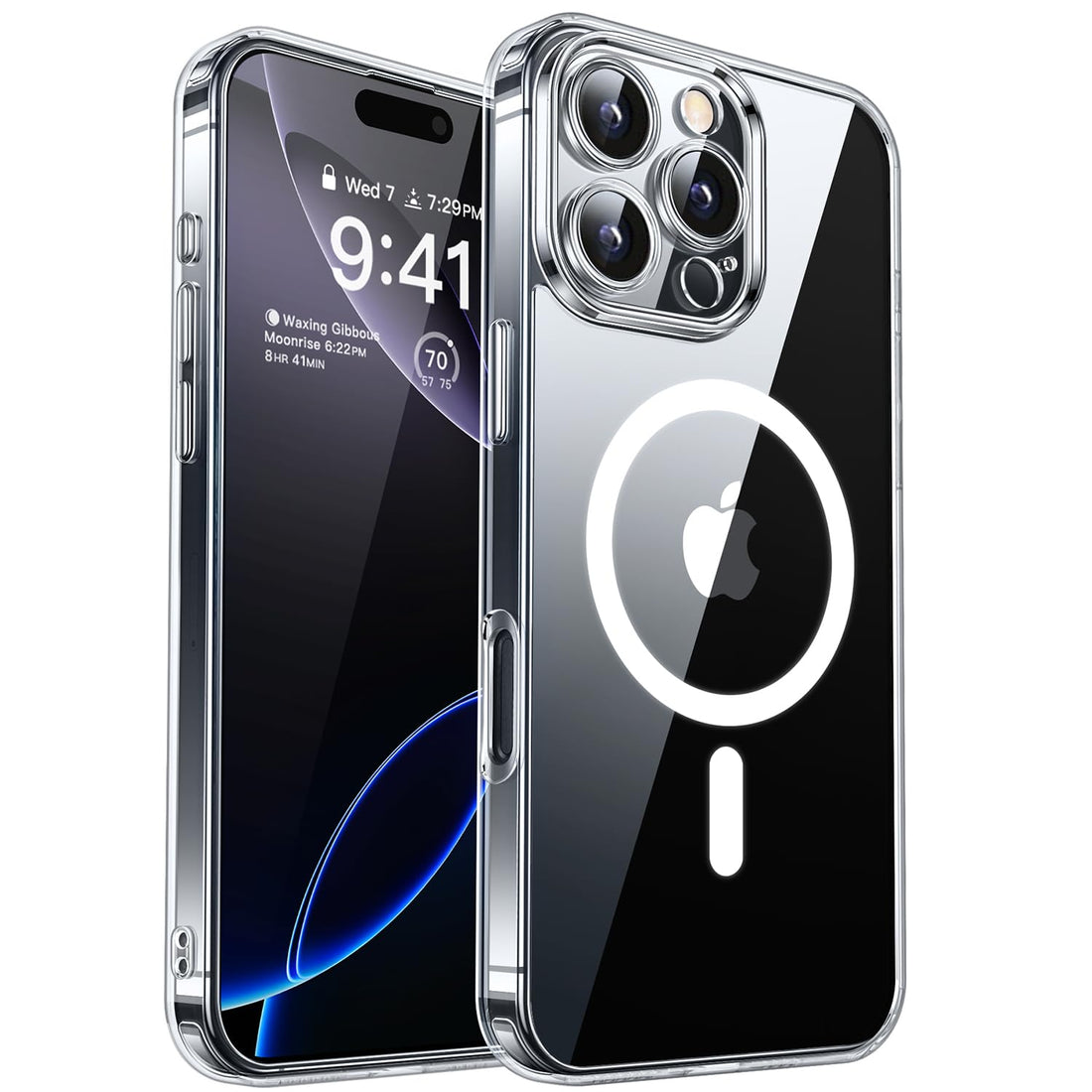 CANSHN Magnetic Compatible with iPhone 16 Pro Max Case Clear, Upgraded [Full Camera Protection] [Compatible with Magsafe] Non-Yellowing Protective Shockproof Bumper Phone Cover 6.9 inch - Clear