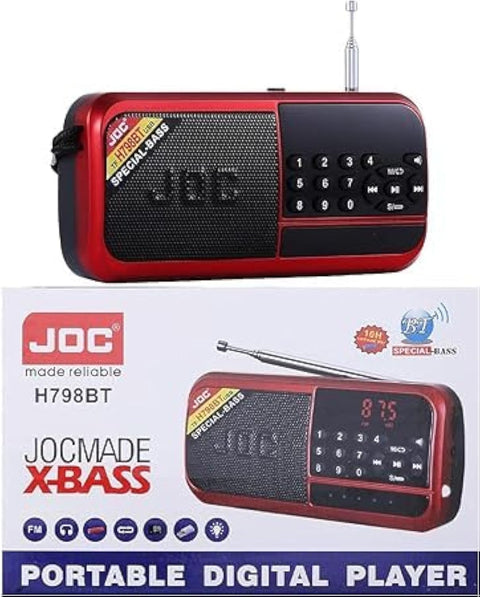 Portable Battery Operated Digital FM Radio + Bluetooth & Super Strong 3D Sound Excellent Signal Beautiful Streamline Shape