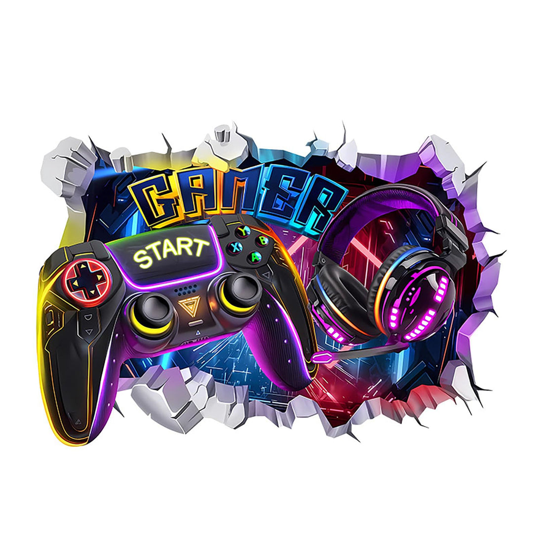Dinghaole 3D Gaming Wallpaper,Gamer Controller Gaming Peel and Stick,Teenagers Boy Bedroom Playroom Wall Decor,Gaming Bedroom Accessories,Gaming Posters,Cool Presents for boy and Girl
