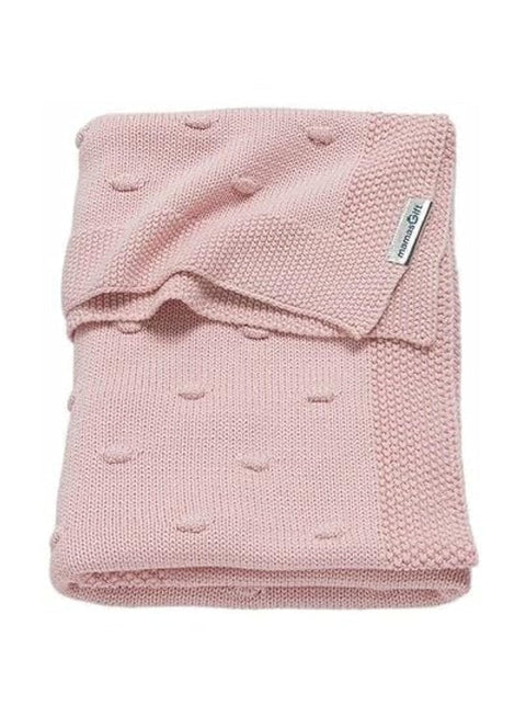 Mamas Gift Pink Knitted Baby Blanket – Soft, Breathable Cotton Knit with Knot Texture – Lightweight, All-Season Blanket for Sleeping, Nursing & Play – Pink – 80 x 100 cm
