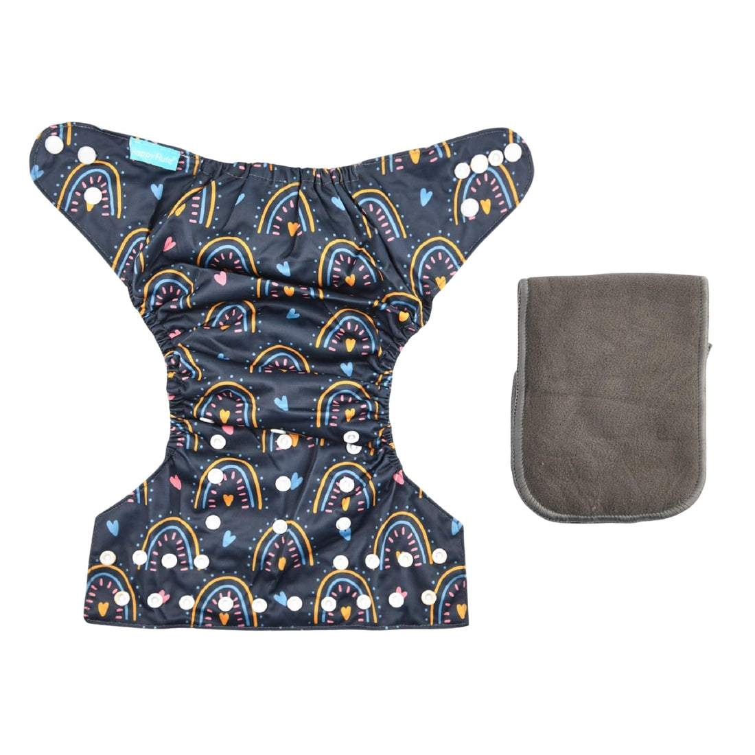 Mix&Max Baby Washable Diapers Printed Hearts For Unisex-Multicolor