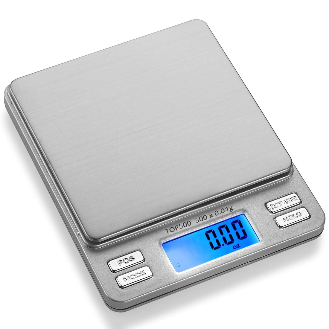 Smart Weigh Digital Pro Pocket Scale with Back-Lit LCD Display,Jewelry Scale,Food Scale with Tare, Hold and PCS Features 500 x 0.01 Grams, 2 Lids Included