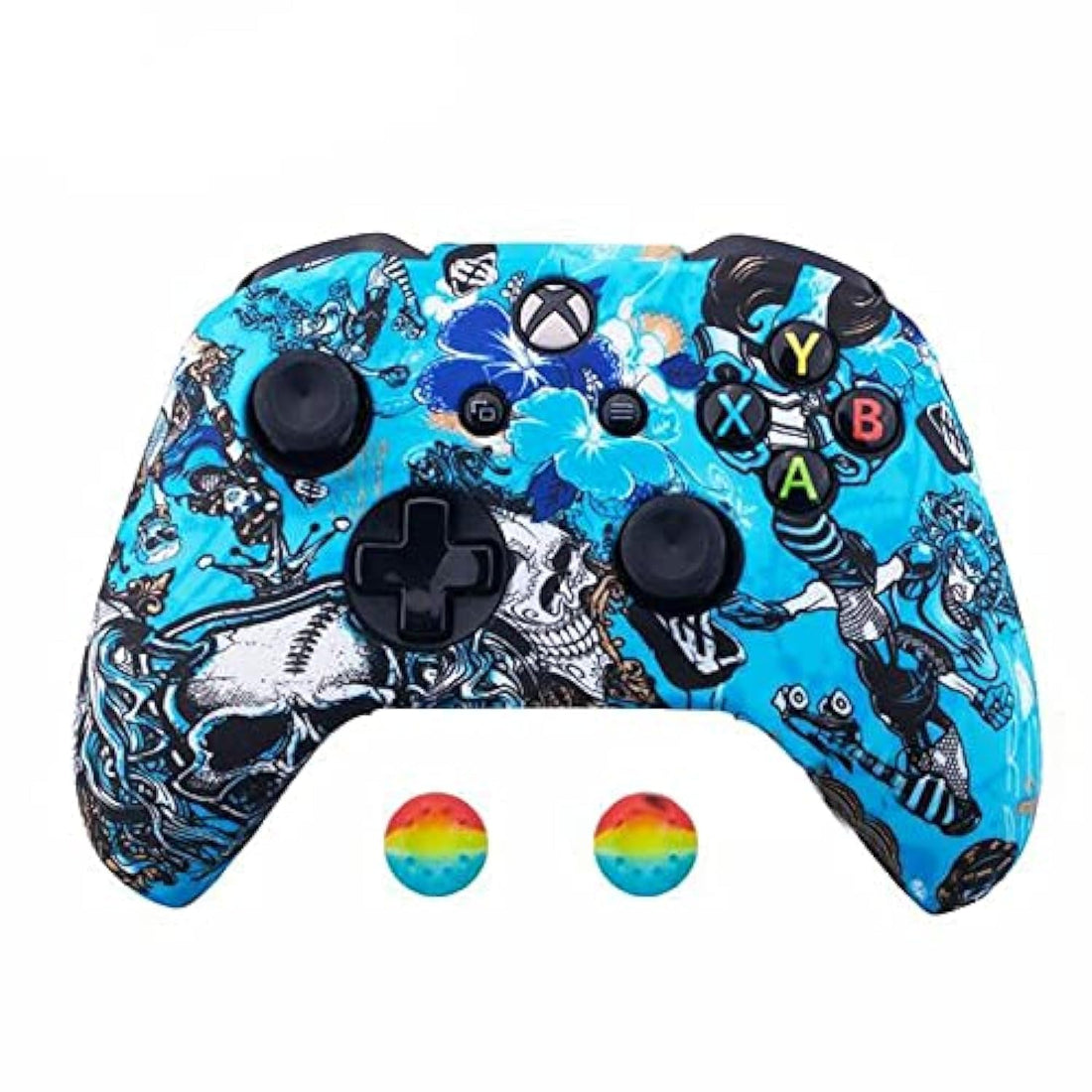 Rubber Silicone and Thumbstick Thumb Stick Cover Case Skin Joystick Grip Grips For xbox one Wireless Controller