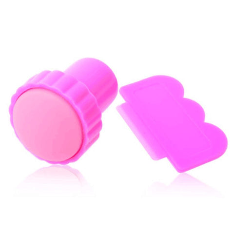 BeAuty nAil NAil Art StAmper Pink Color NAil Art StAmping PlAte StAmper With ScrAper Set
