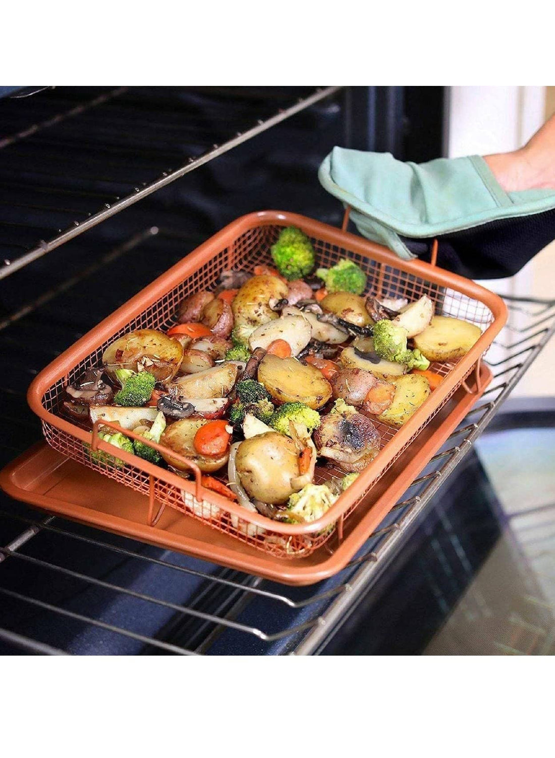 Dollar for Improt Tray Oil Clearer Square Roasting Tray 35cm*25cm Oil Net Size 30cm*22cm