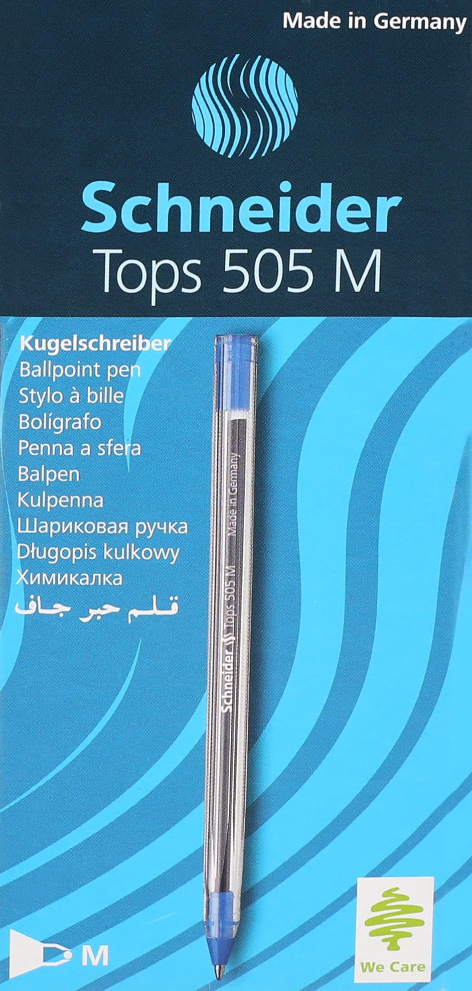 Schneider Tops 505 Ballpoint Pens, Medium Blue - 10 Pieces