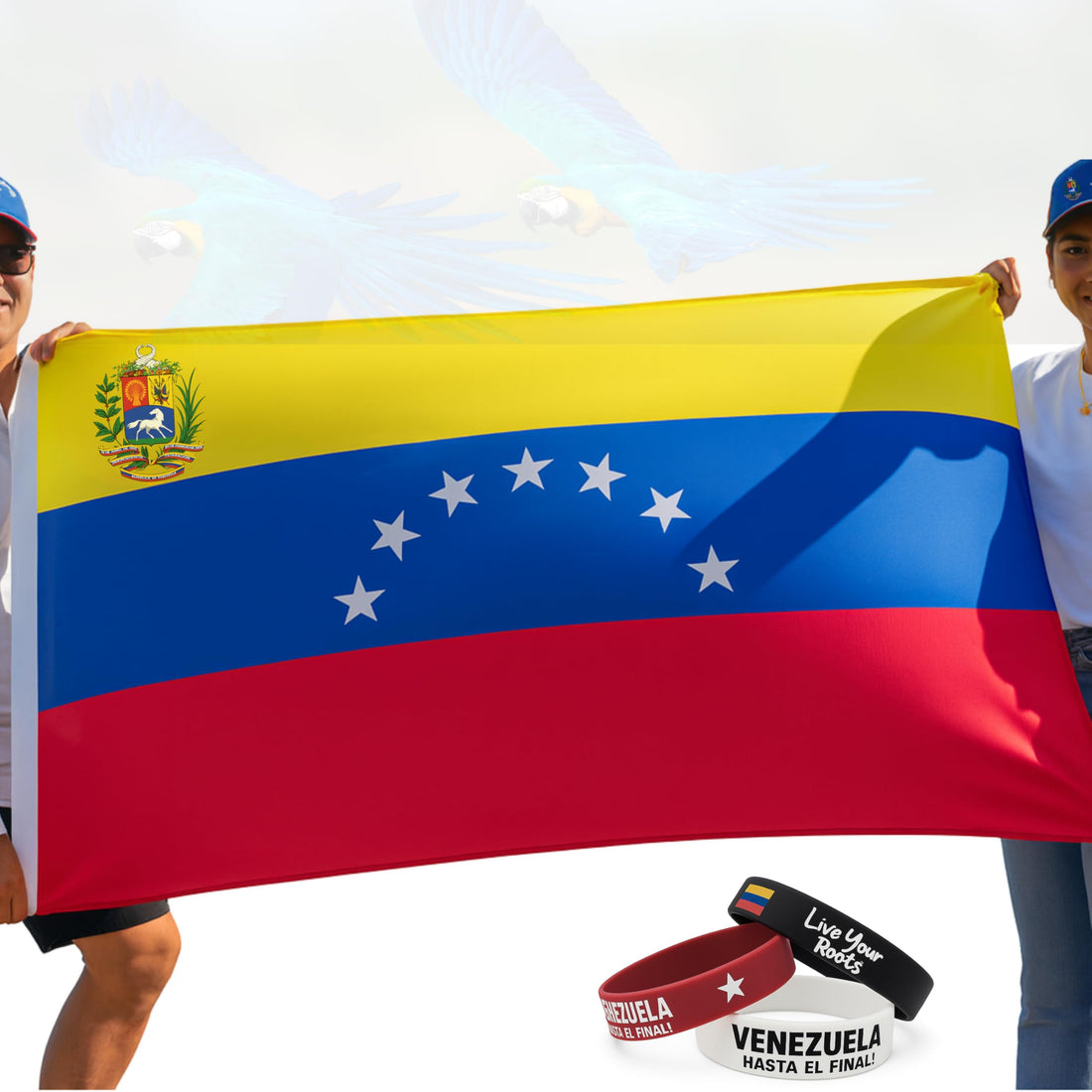 Venezuela Flag 7 Stars - Bandera de Venezuela, 90 x 150 cm (3 ft x 5 ft), Weatherproof, 100% Polyester with Metal Eyelets, Venezuela Flag for Venezuela Decoration, Patriotic Occasions