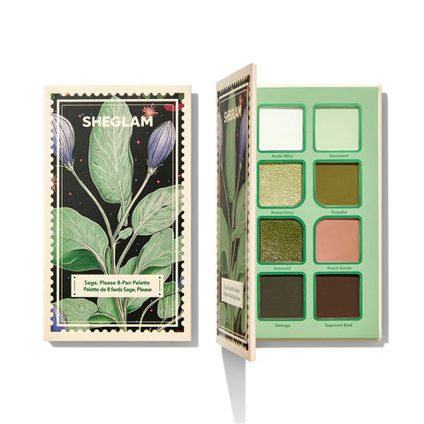 SHEGLAM Sage, Please 8-Pan Palette Matte&Shimmer Eyeshadow,Long Lasting Blendable Shades,Naturing-Looking,Waterproof Cool Eye Shadow Makeup Palette