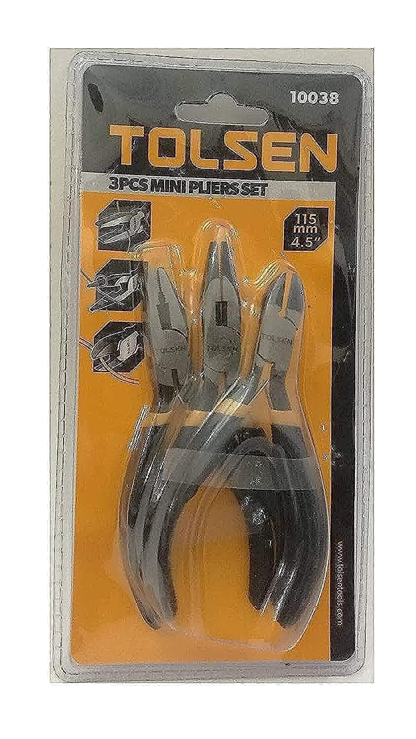 Tolsen 3 Pieces Mini Pliers Set (4.5in)