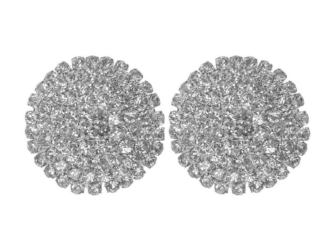 Women Round Diamond Earrings - Silver