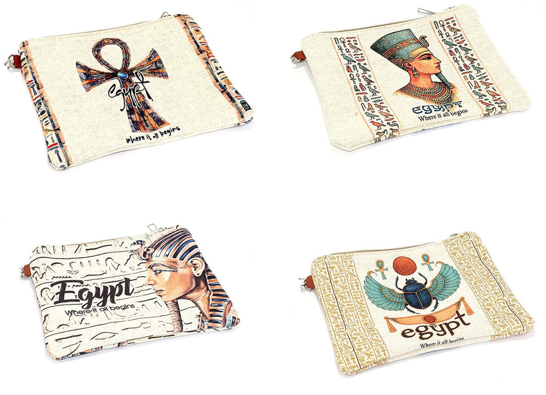 immatgar pharaonic hand Wallet Egyptian souvenirs gifts from Egypt for Women Girls (4, Diverse shape 12.5 Cm Width)