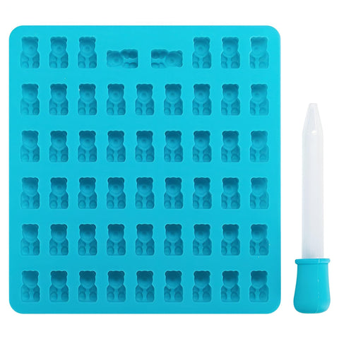 Gummy Bear Silicone Molds - Non-stick Food Grade Silicone Molds for Making Fun and Delicious Chocolate Gummy Candy at Home, Perfect for Dessert Lovers with Dropper