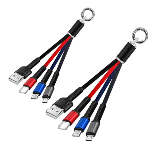 Cable Pawer Bank Compatible with Lightning, Type-c, Micro to Usb A Fast Charging Cable 3 in 1 Nylon Braided Micro Cord Connector with USB and Type Support Premium Nylon Braided Fast Charging (2 PIC)