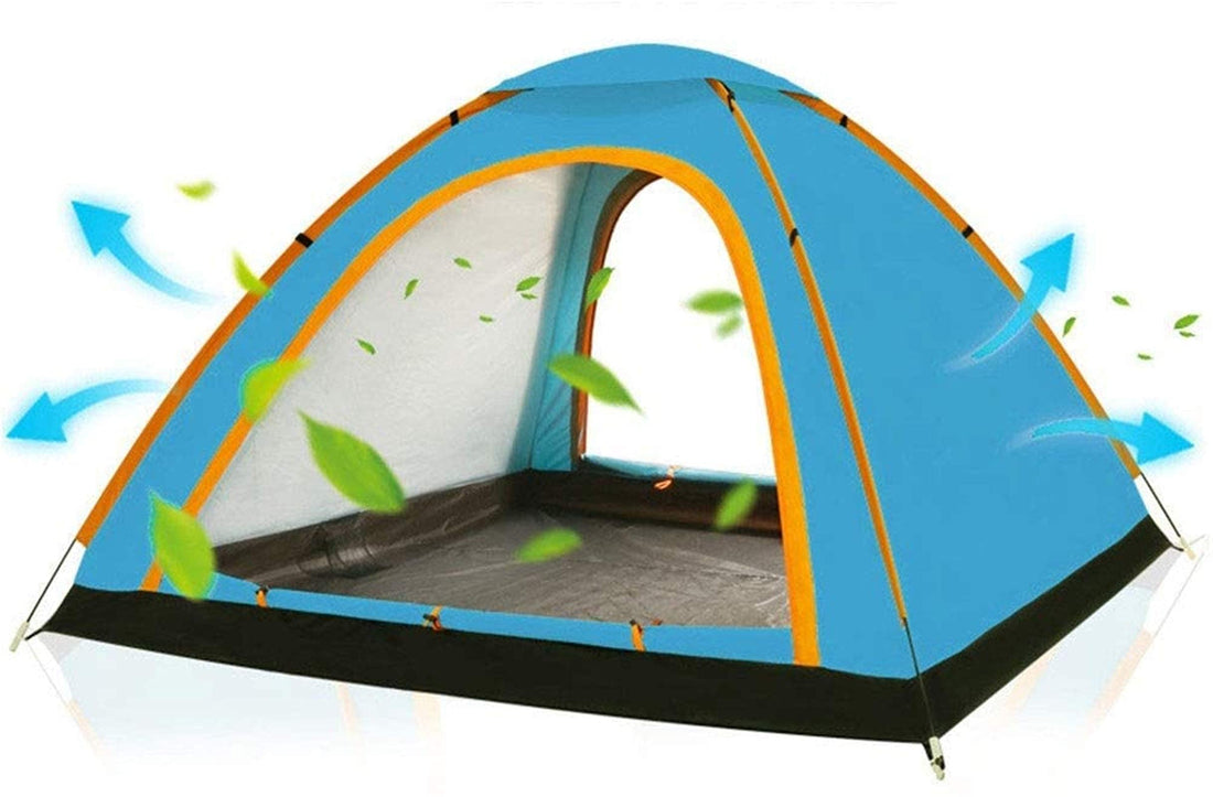 Lightweight Camping Tent, Tent Fully Automatic Outdoor Shade Tent 2 Sleeping Bags Single Layer Rainproof Sun Protection for Backpacking Fishing Good Life