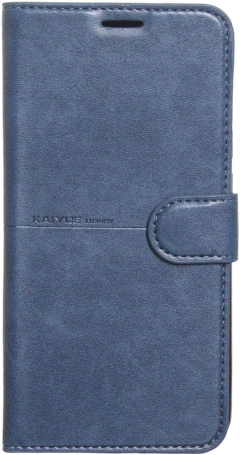 High-quality leather case to fully protect the phone 360 degrees, foldable, compatible with Realme 14 Pro 5G (Navy)