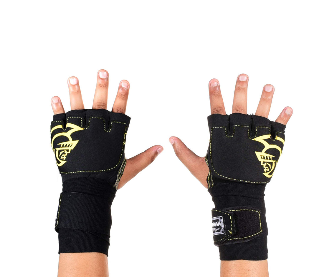 IRIS Boxing Hand Wraps Inner Gloves for Punching - Neoprene Padded Fist Protector Under Mitts with Long Wrist Support - Great for Multi-Purpose Training MMA, Muay Thai, Martial Arts & Kickboxing