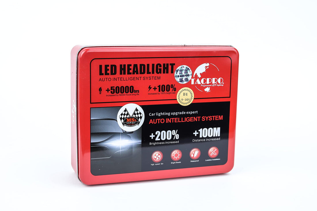 Tac pro led lights for car,headlight & taillight, original (h 4),suitable for many cars - nissan sunny 2019, red