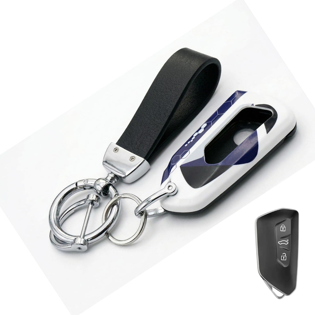 ABS Sport Key Fob Cover – Compatible with Volkswagen Golf 8 ID.3 ID.4 Seat Leon Tarraco Ateca Skoda Octavia 2020 – Please Match Key Shape Before Purchasing to Ensure Full Compatibility