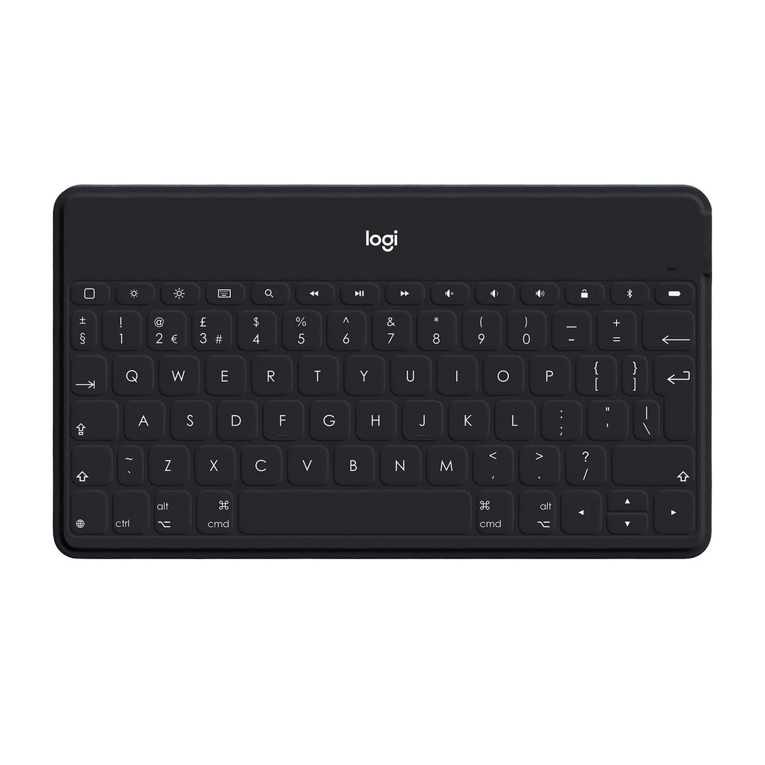 Logitech Keys-To-Go Wireless Bluetooth Keyboard For iPhone, iPad, Smartphone, Tablet, Windows, Apple TV, Ultra-Thin, Ultra-Light, Short-Cut Keys, QWERTY UK Layout - Black