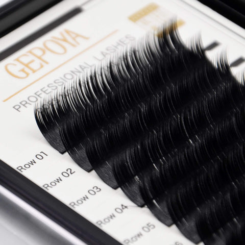 Eyelash Extensions Premium Silk Lash 0.12 Thickness C Curl 8-13mm Mixed Tray - Semi-Permanent Individual False Eyelashes - Pure Korean Silk Quality- Professional Salon Use