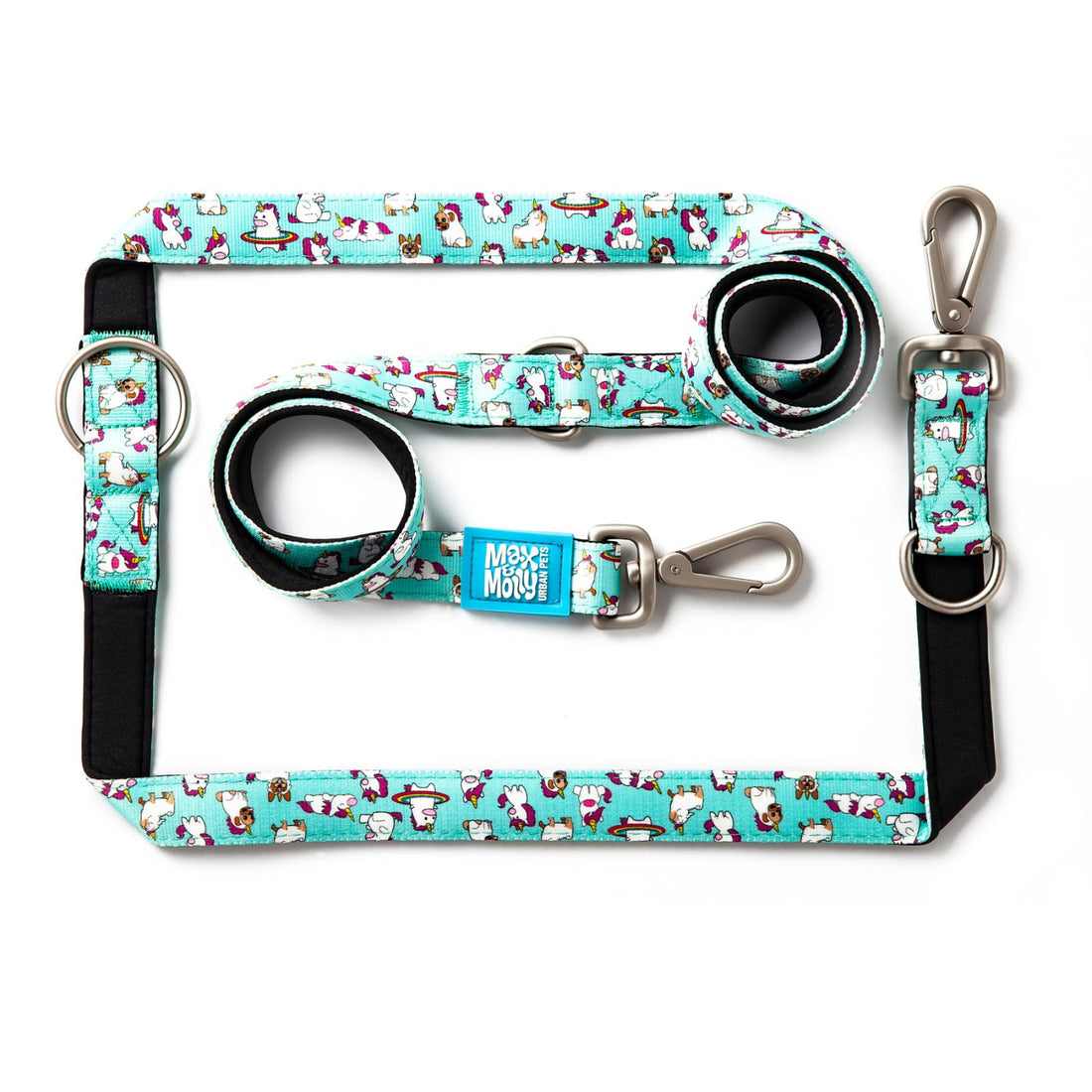 Max & Molly Urban Pets Multi-Function Leash - Design Unicorn/M SIZE