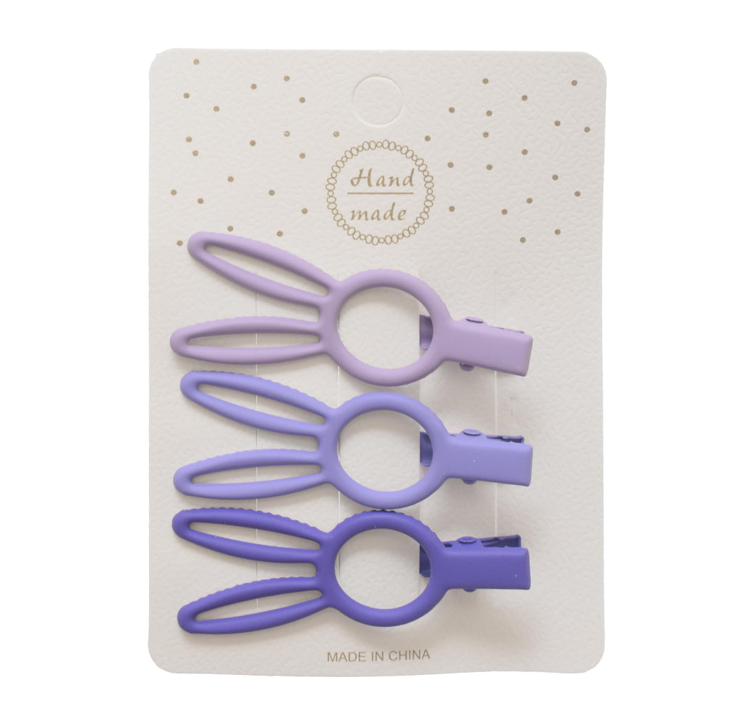 Daphane Hair Clips for Girls, 3 Pieces – Purple