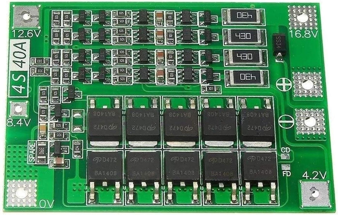 DIY-Kit Durable Infrared Range Sensor 4S 40A 18V 16.8V Lipo Cell Li-ion Lithium Battery 18650 Charger PCB BMS Protection Board with Balance for Drill Motor High Efficiency Module Accessories Acces