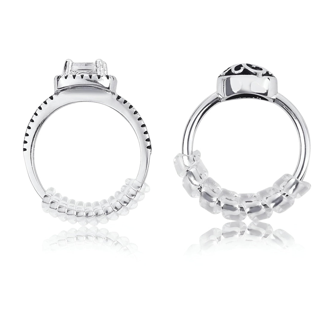 Ring Size Protector - A practical solution for loose rings, this set of four clear silicone adjusters ensures a comfortable and secure fit for everyone.