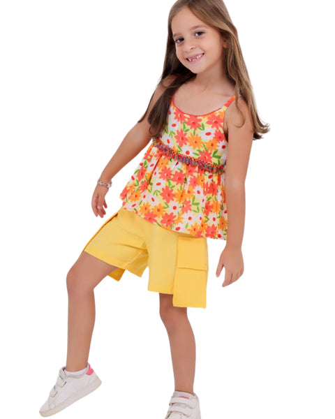 Jodi Mini | Floral Broderie Blouse | Orange | Sutitable for Girls