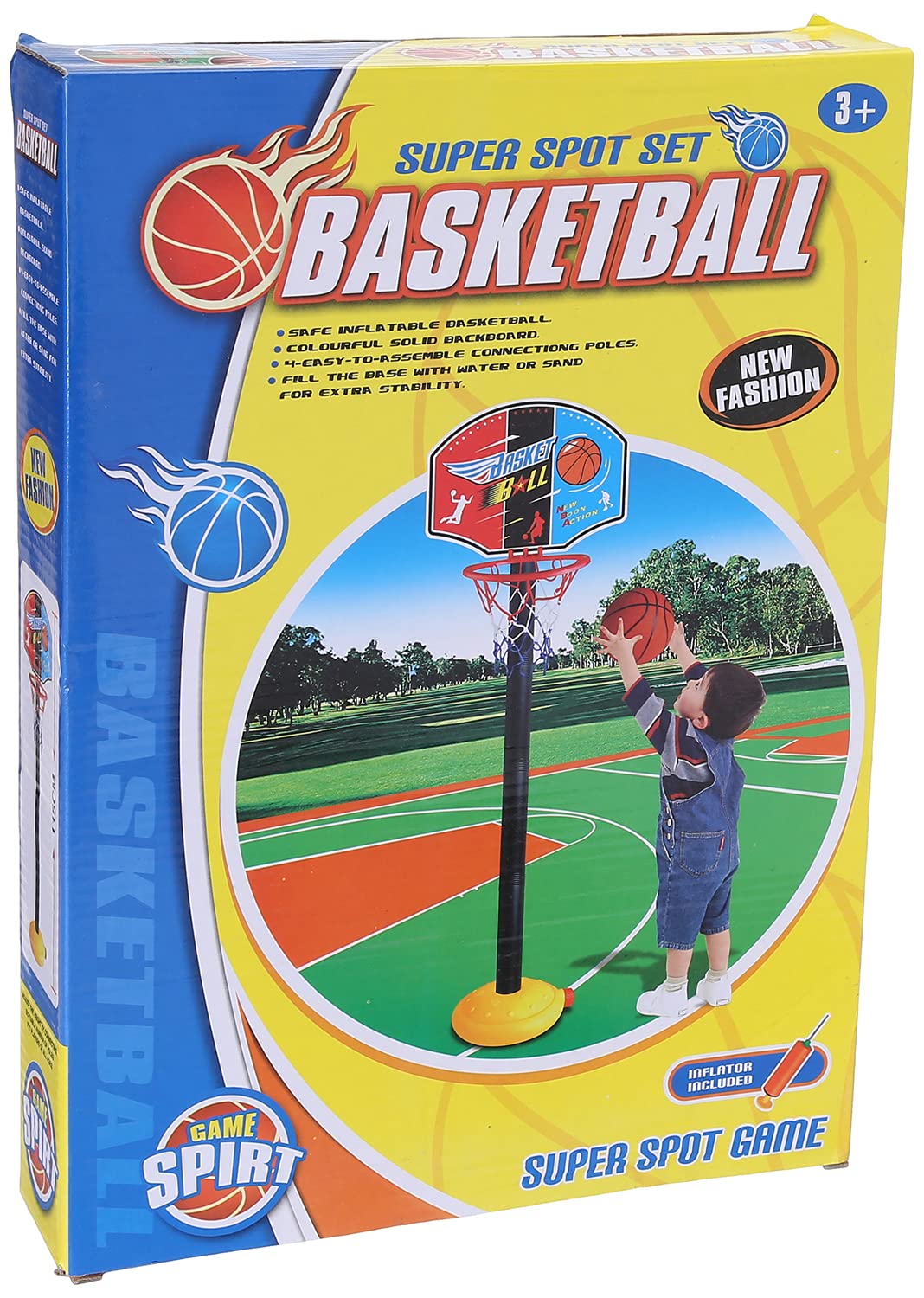 P9666 Super Basket Ball Set, 115 cm - Multi Color