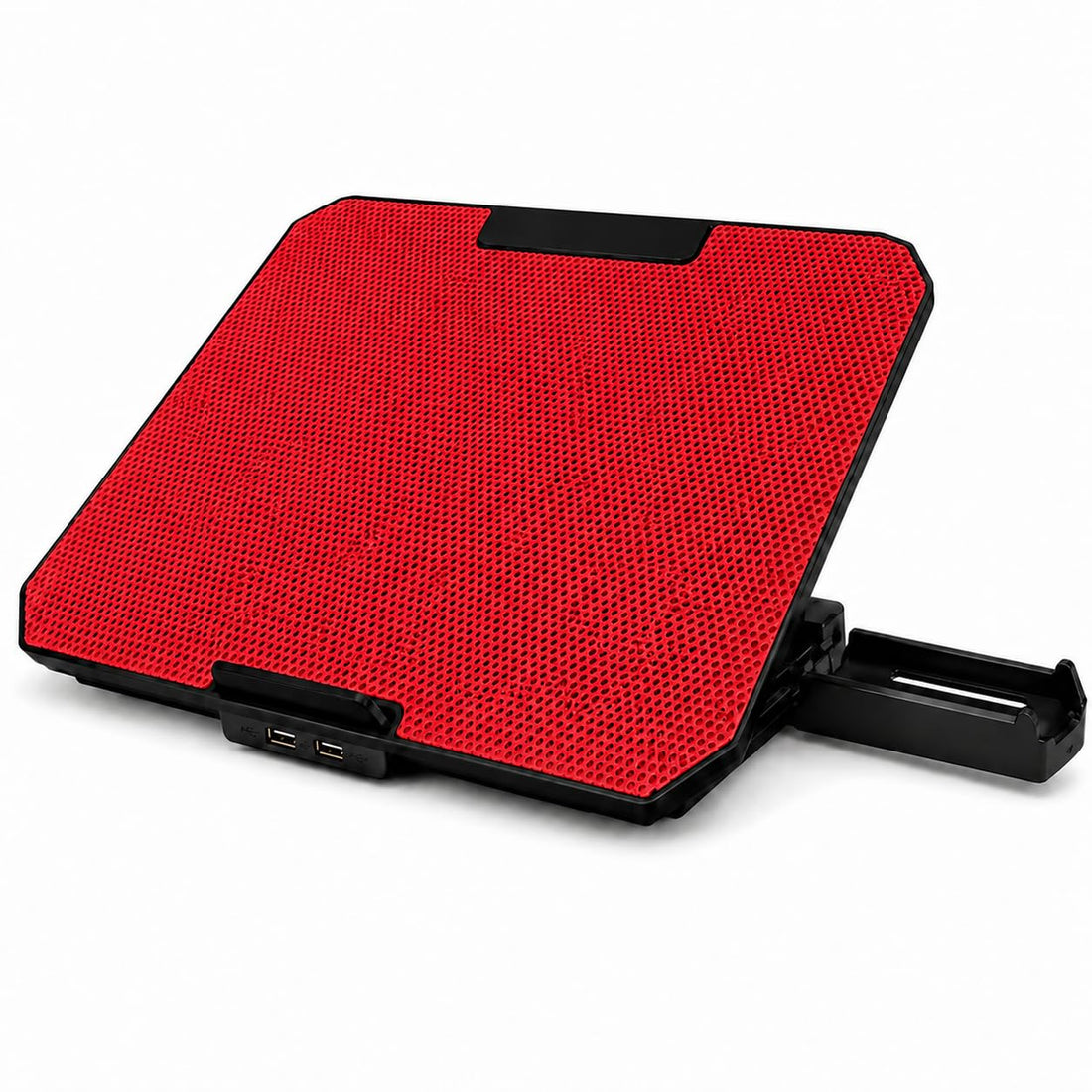 Adjustable Laptop Cooling Pad with Fan, USB Quiet Notebook Cooler Stand with LED Light, Super Air Flow and Anti Slip Base for Office, Study and Gaming, ZR700 (Red)