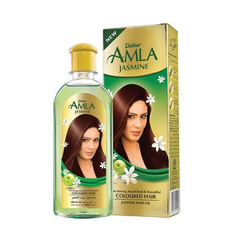Dabur Amla Jasmine Hair Oil (270mL) + 10% OFF | Natural Extract of Jasmine, Rosemary, Amla | Nourishes Hair from Root to Tip | Protects Colored Hair
