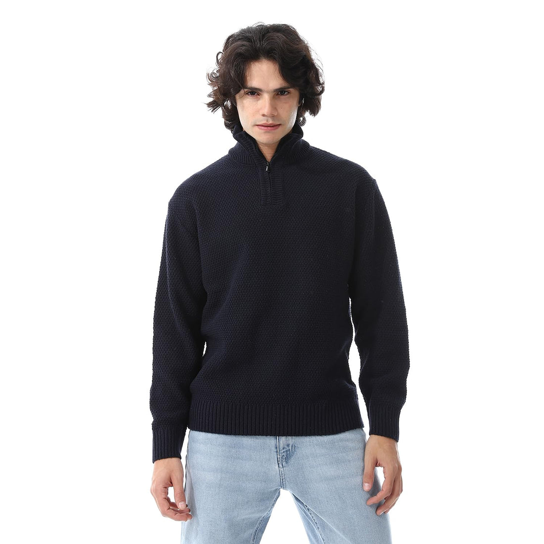 Andora mens Half-Zipper Long Sleeves Knitted Sweater Pullover Sweater