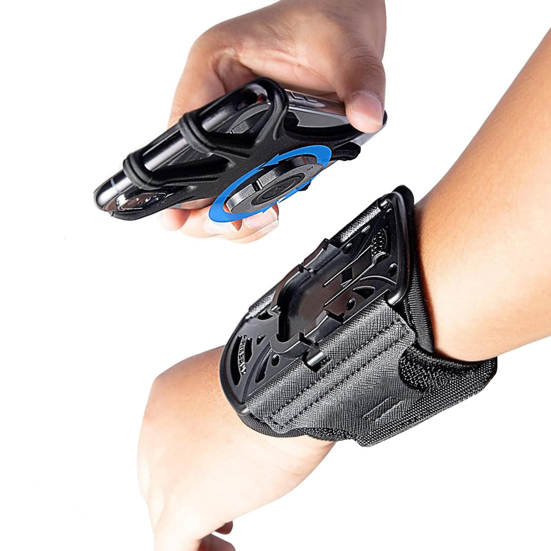 Wristband Phone Holder 360°Rotatable -Phone Armband is Detachable -Running Phone Holder for 4''-6.5''Phones,for Sports,Exercise(Black)…