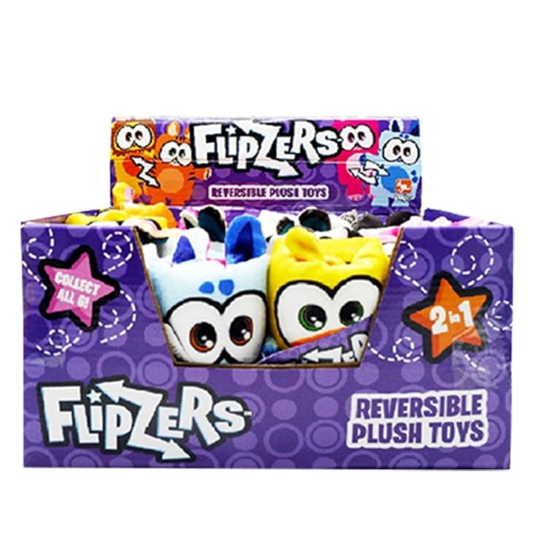 Kangaru 10289 2 in 1 Flipzers Reversible Plush Toy 12-Pieces in PDQ, Multicolor