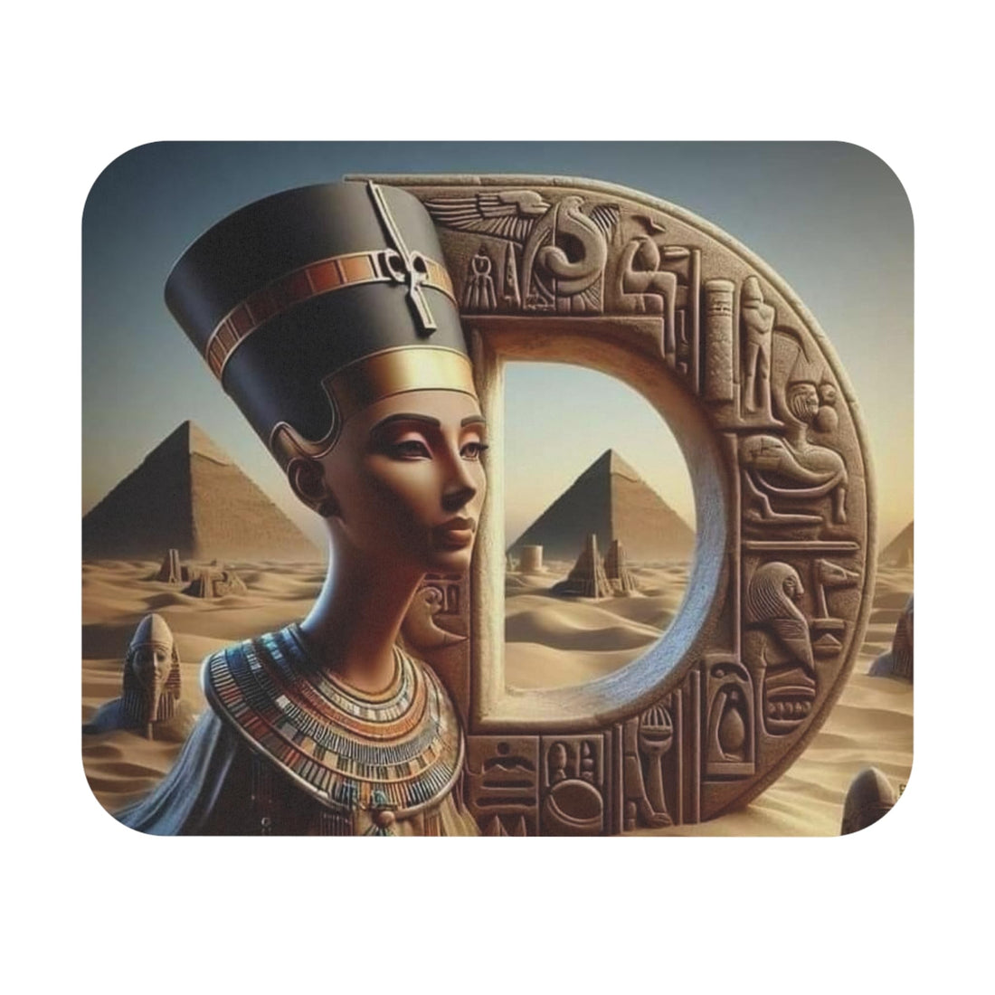 Ancient Egypt Mouse Pad –A distinctive modern Pharaonic design inspired by the ancient Egyptians, featuring the letter D.-Slip Desk Mat for Office, Durable Mousepad-329